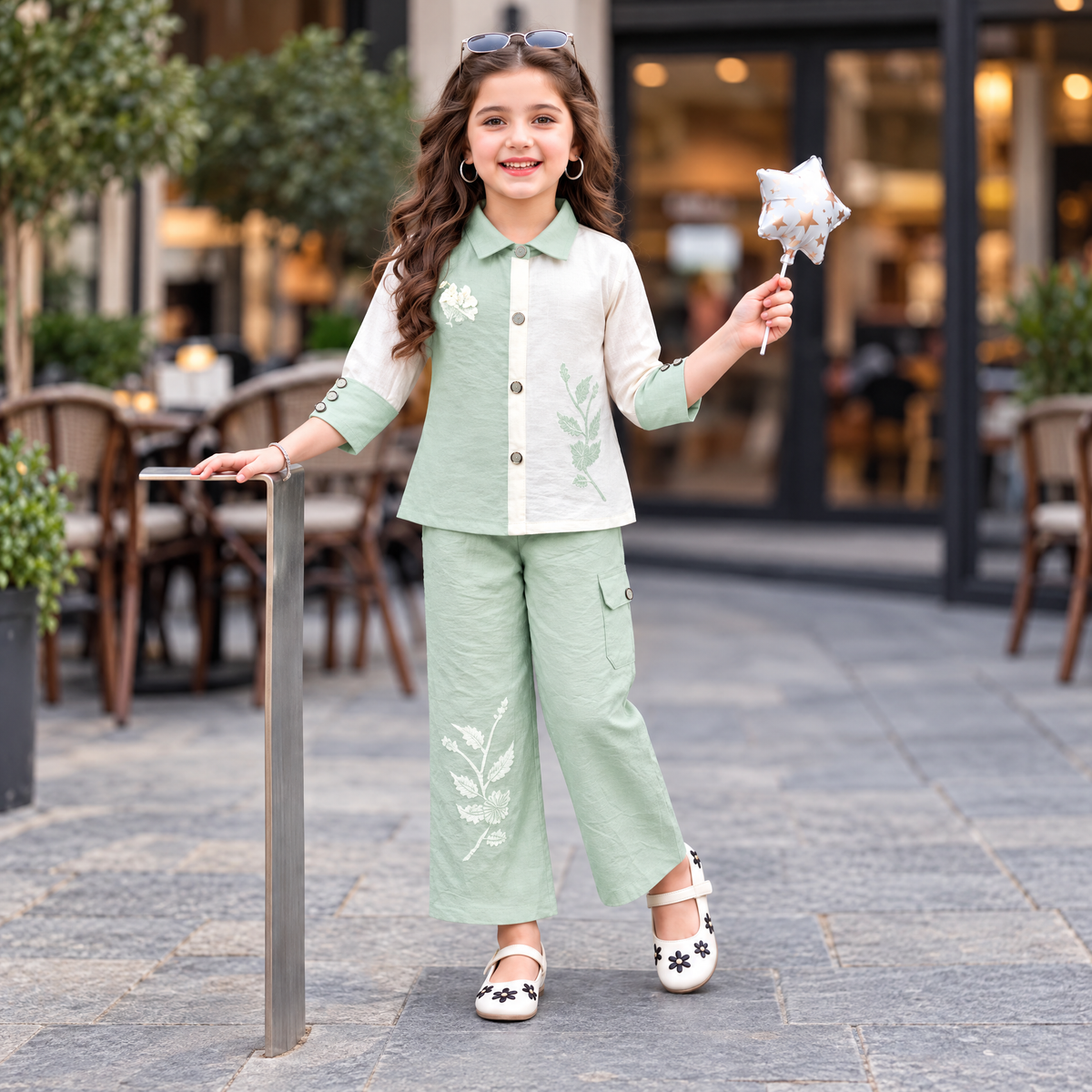 PERFECT GIRL-Girl's Mint Green Co-Ord Blazer & Trouser Set