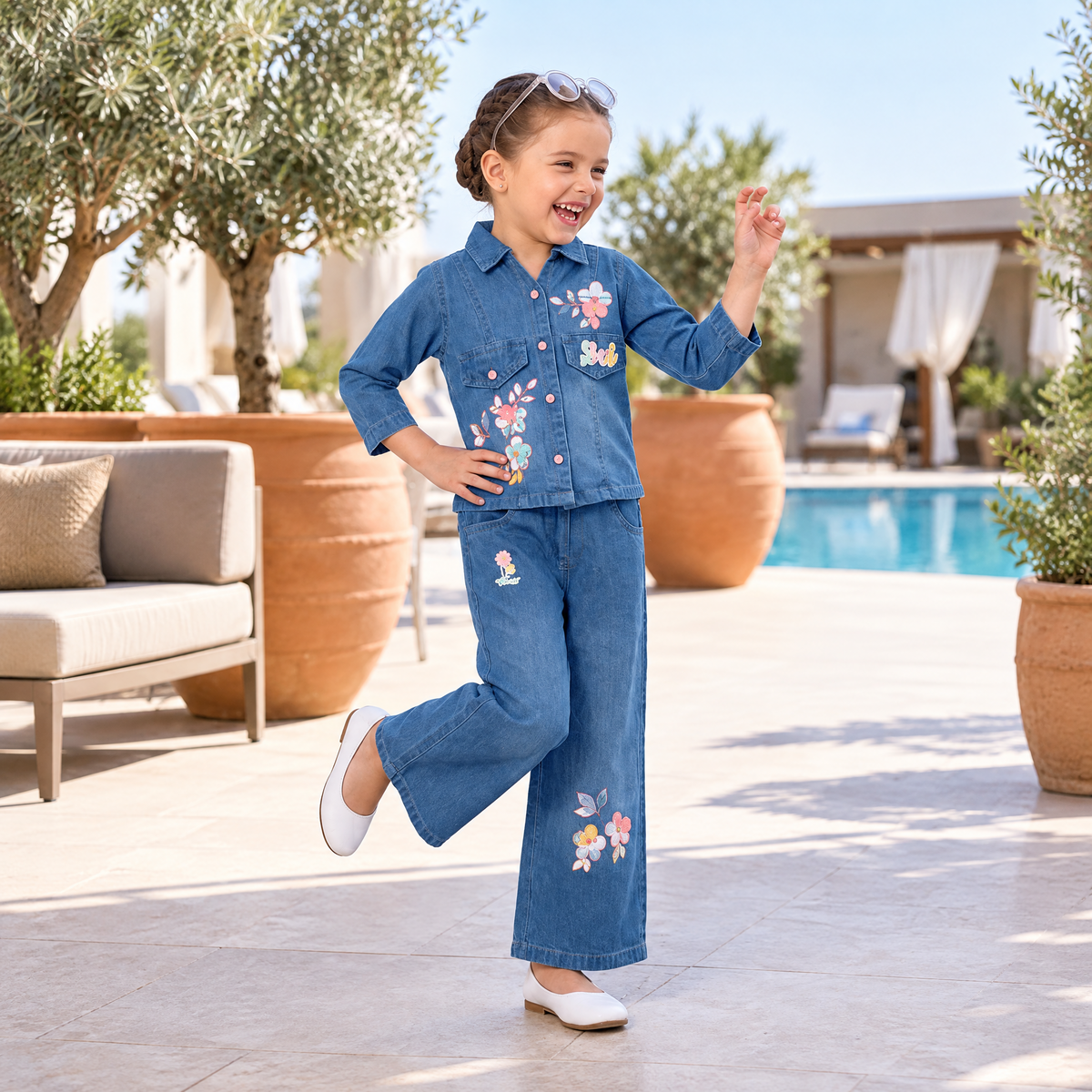 AIR RING-Kids Casual Blue 2-Piece Outfit Set