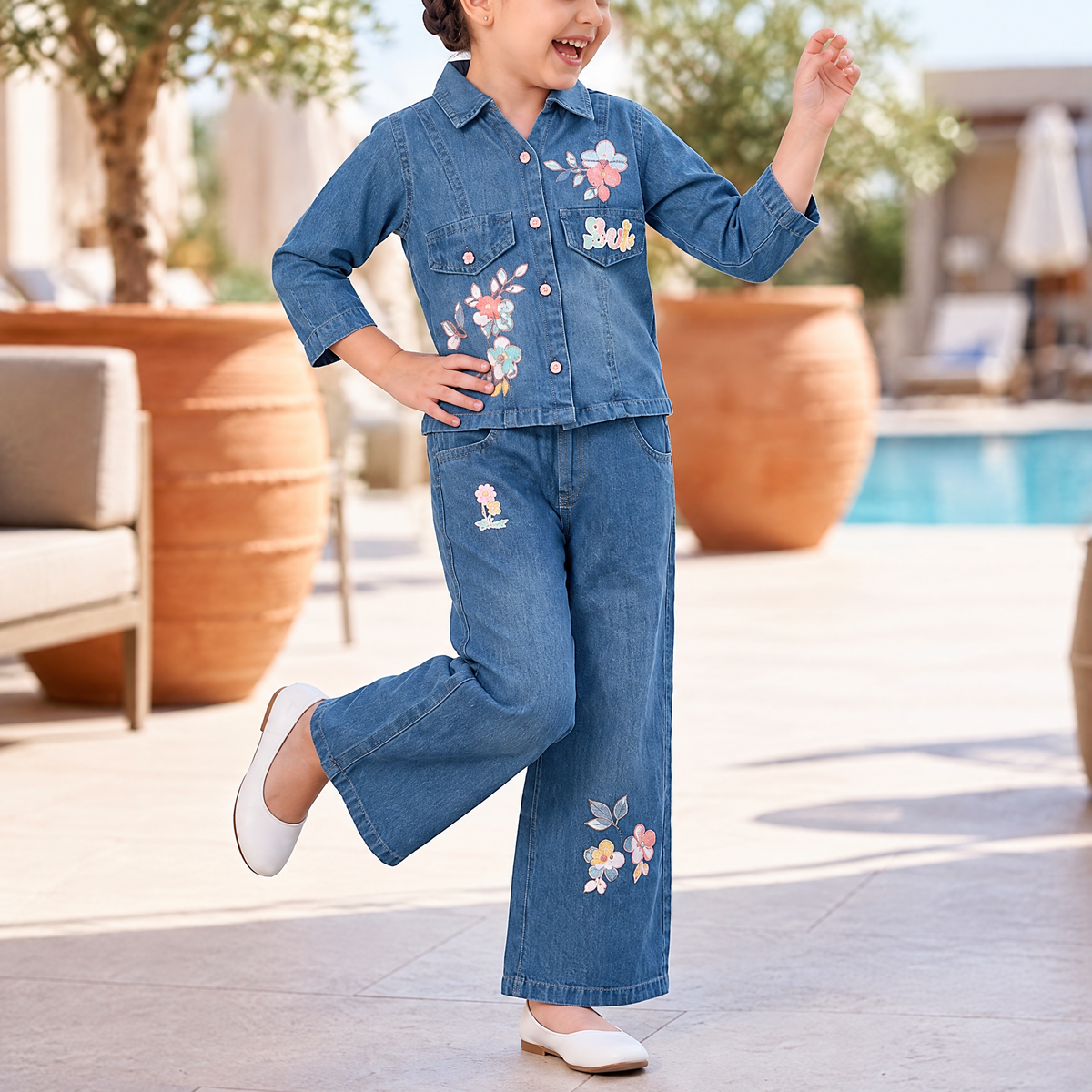 AIR RING-Kids Casual Blue 2-Piece Outfit Set