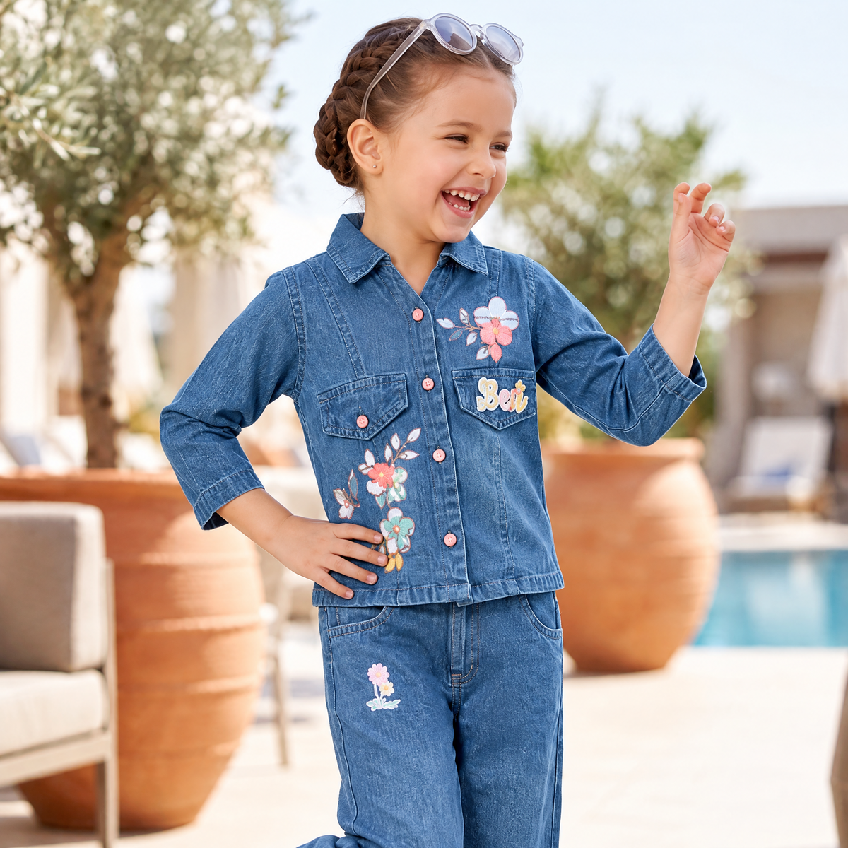 AIR RING-Kids Casual Blue 2-Piece Outfit Set