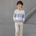 ORBIT-Boys Light Blue & White Striped Long Sleeve T-Shirt