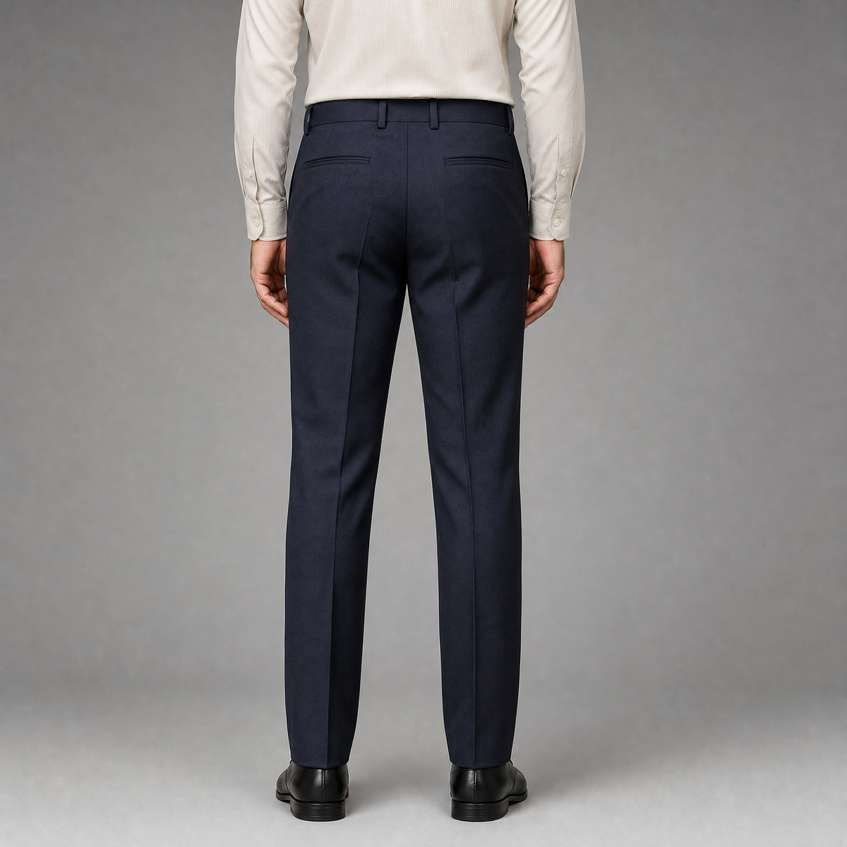 MALENO-Men's Navy Blue Slim Fit Formal Trousers