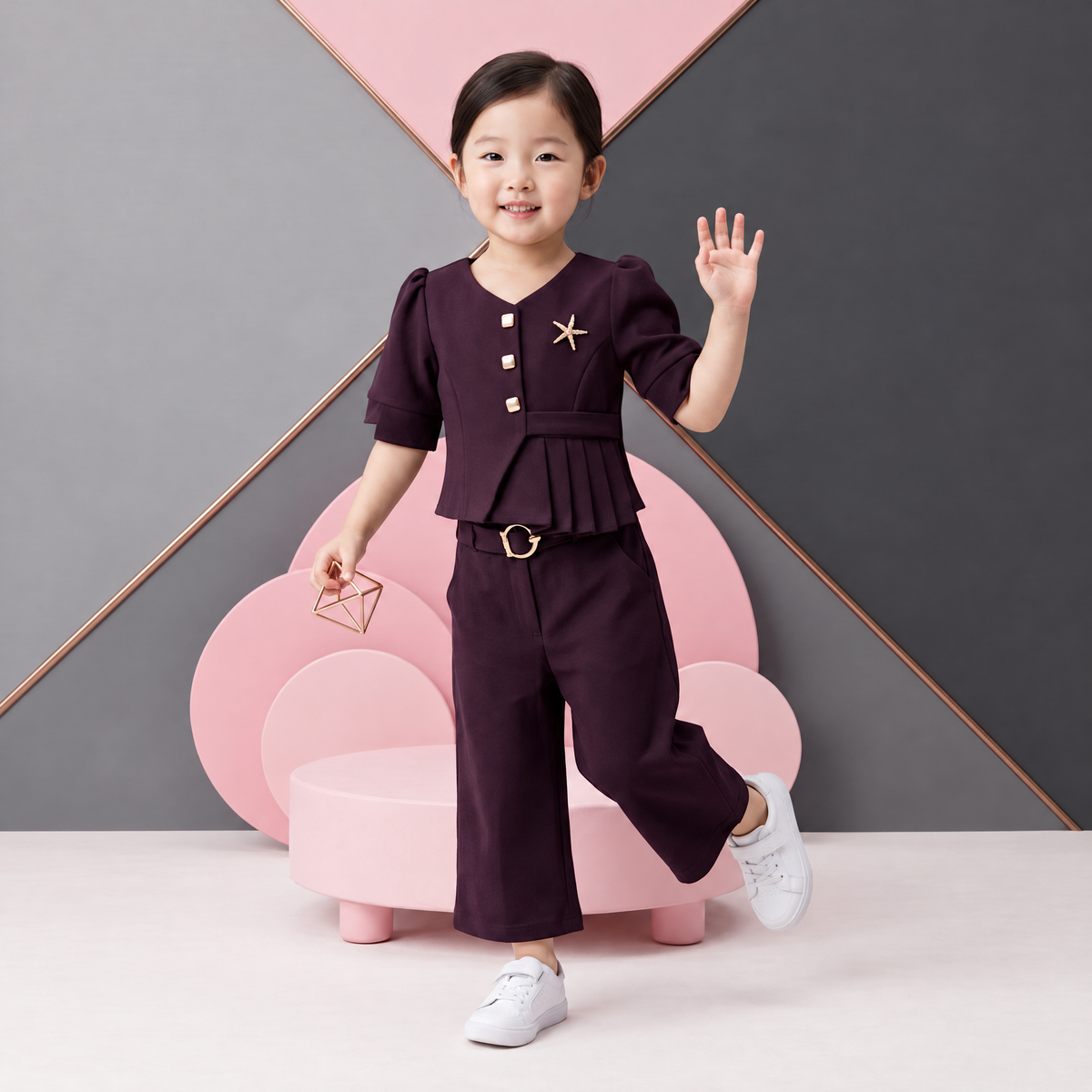 BABY COOL-Child's Maroon Party Wear Outfit