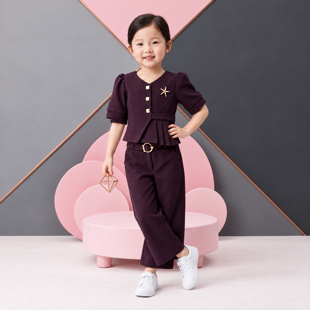 BABY COOL-Child's Maroon Party Wear Outfit