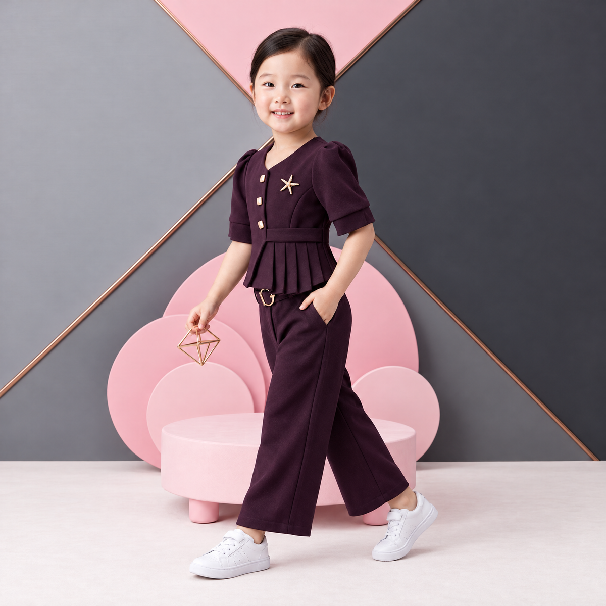 BABY COOL-Child's Maroon Party Wear Outfit