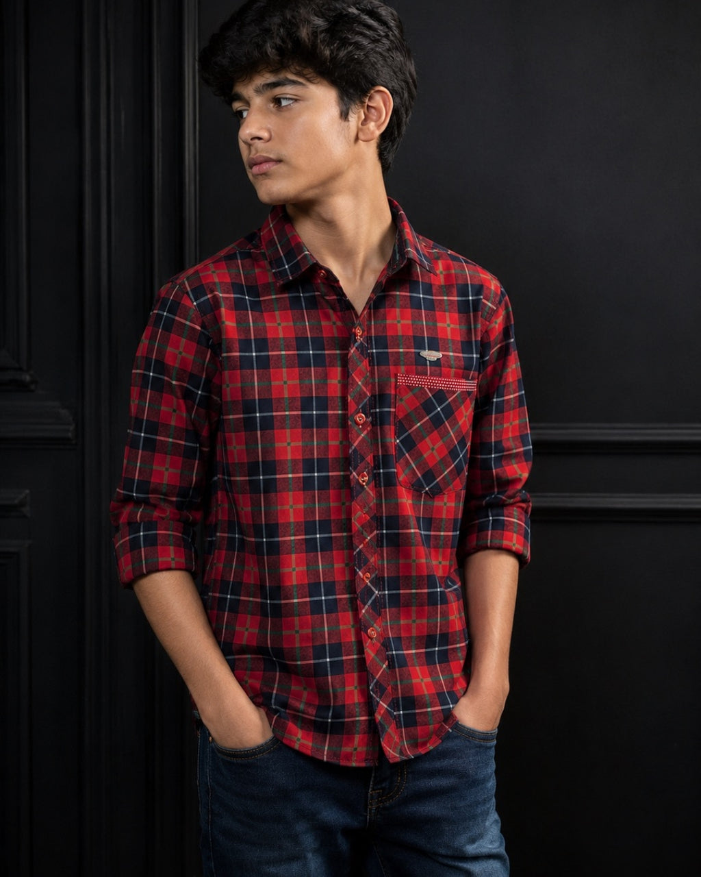 FREELOOK-  Boys Checkered Casual Multicolor Shirt
