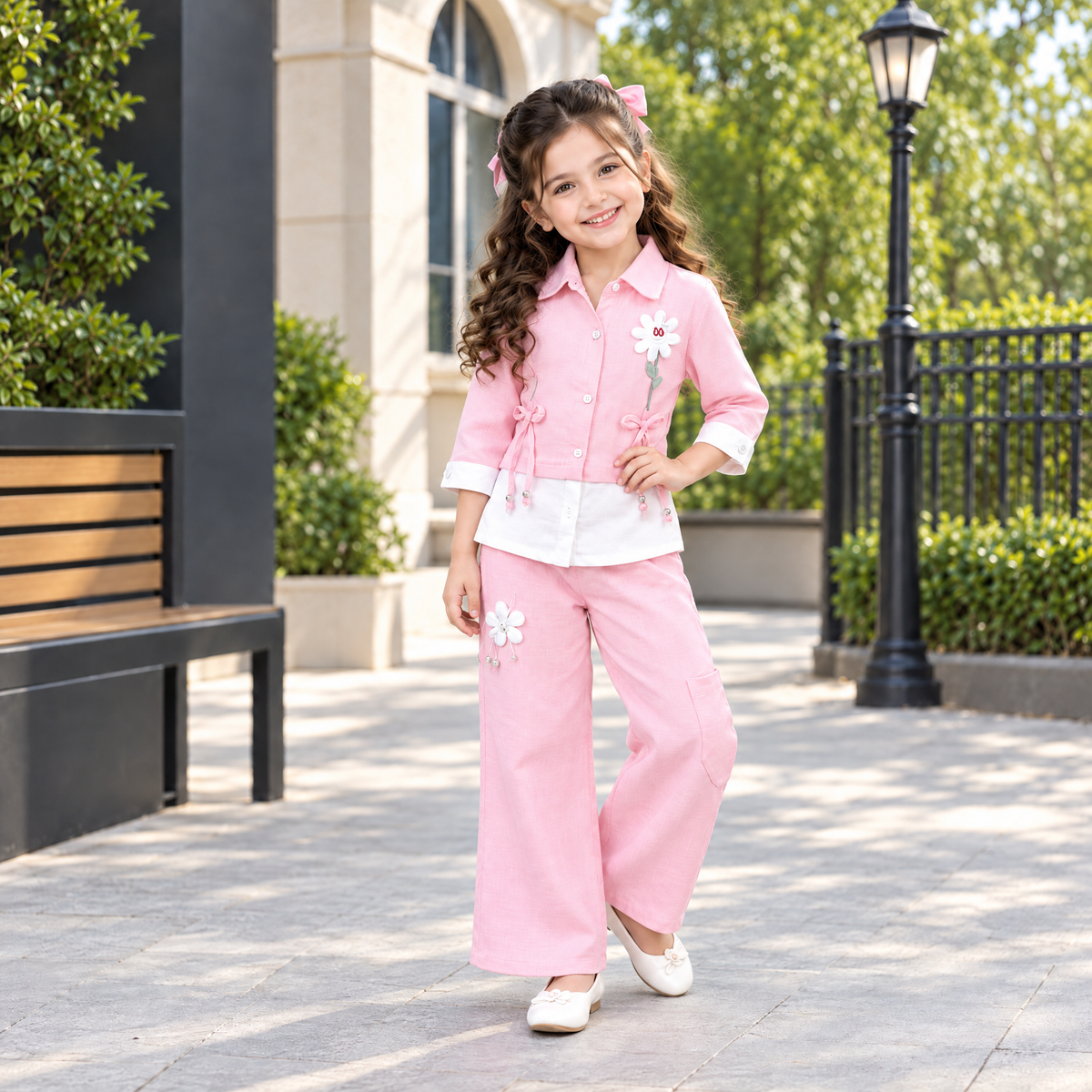 PERFECT GIRL-Girl's Pink Co-Ord Blazer & Trouser Set