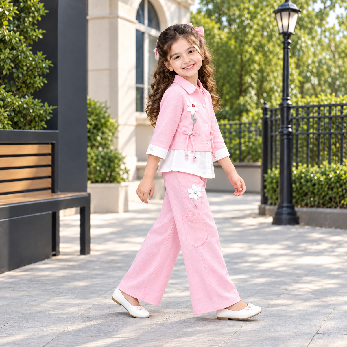 PERFECT GIRL-Girl's Pink Co-Ord Blazer & Trouser Set