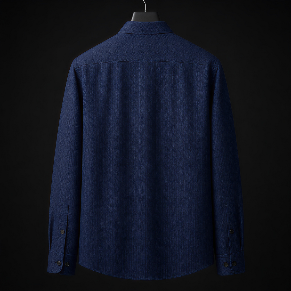 PRIME EXCHANGE-Men's Textured Cotton Shirt – Navy Blue