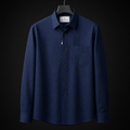 PRIME EXCHANGE-Men's Textured Cotton Shirt – Navy Blue