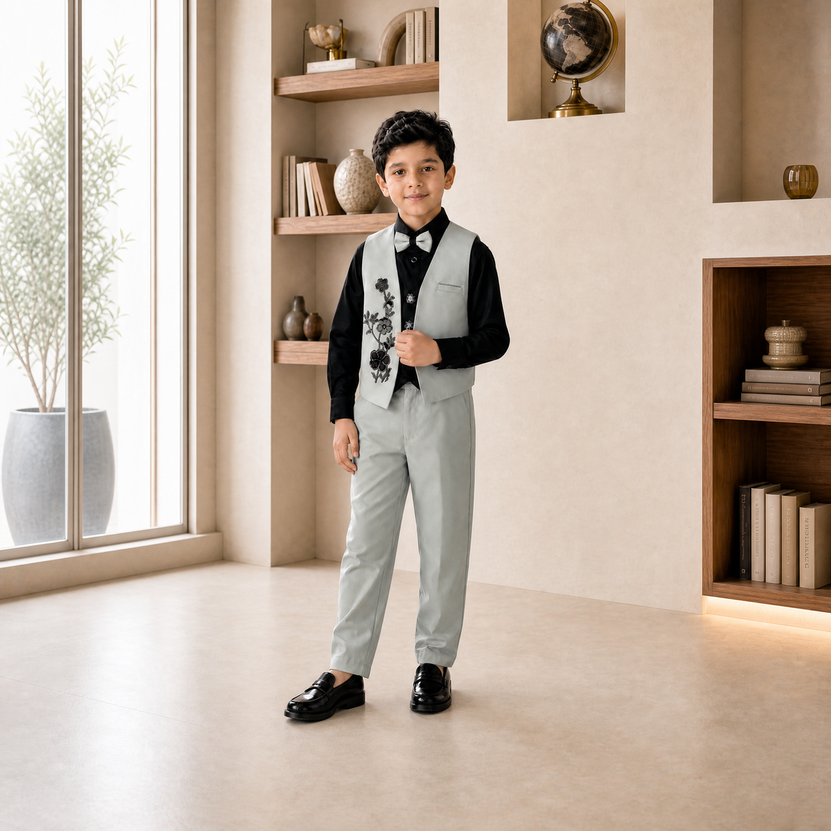KARROM BOY-Boy's Sage Green Formal Suit Set