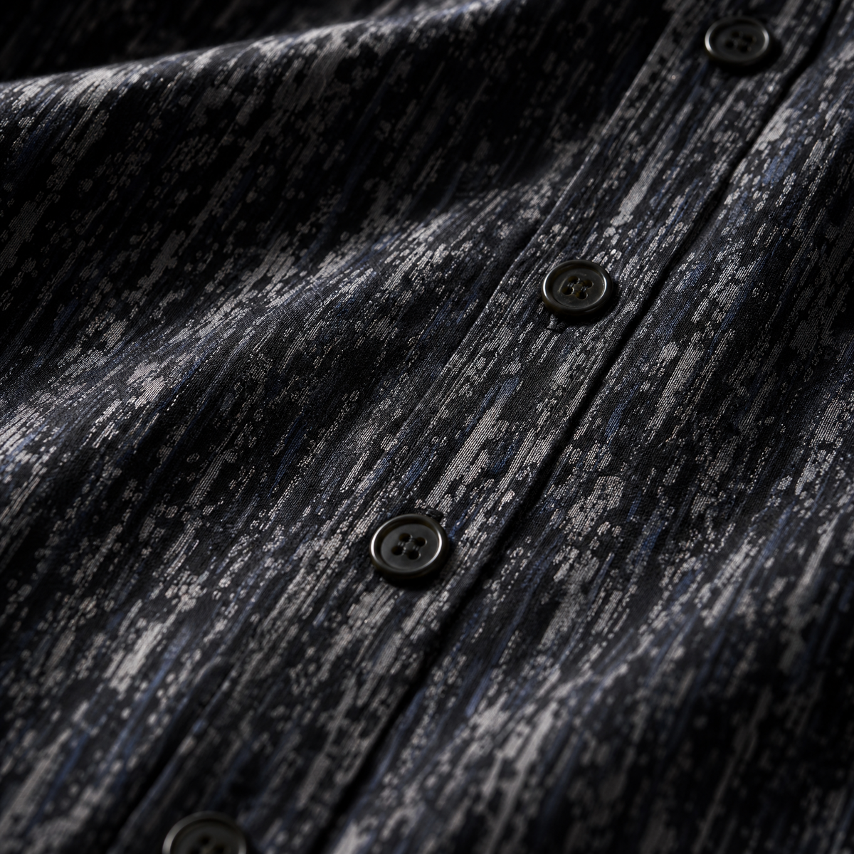 PRIME EXCHANGE-Premium Textured Patterned Shirt – Navy & Gray