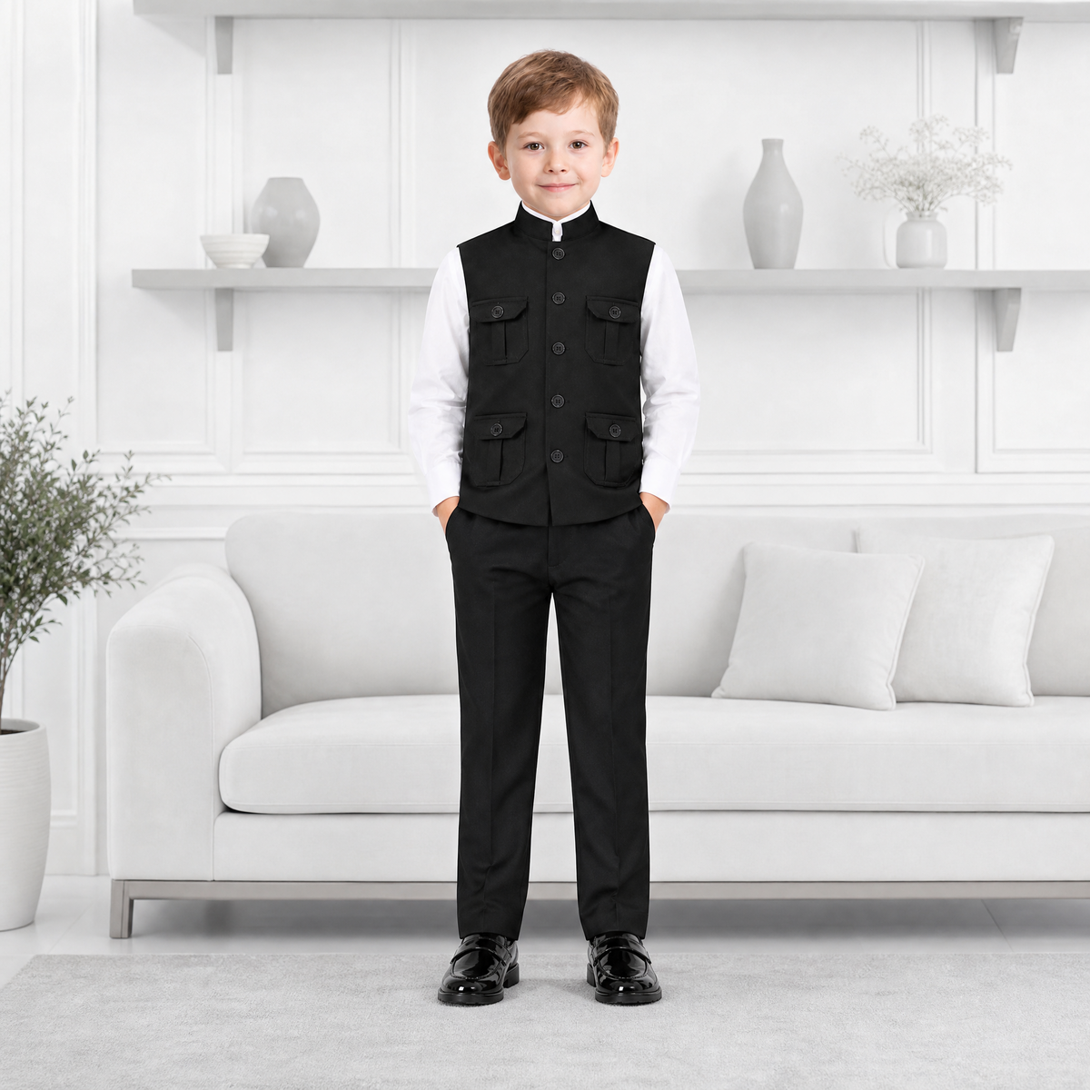 KARROM BOY-Boy's Black  Formal Suit Set