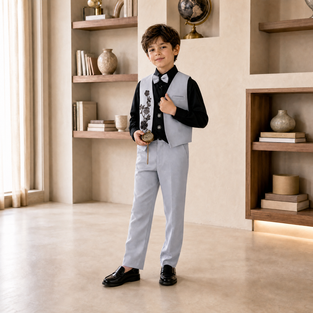 KARROM BOY-Boy's Light Blue Party Wear Suit