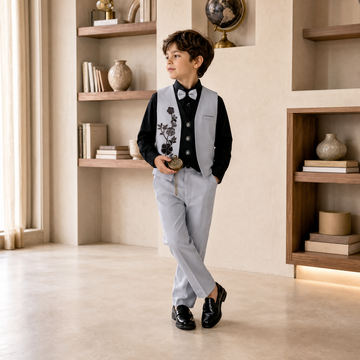 KARROM BOY-Boy's Light Blue Party Wear Suit